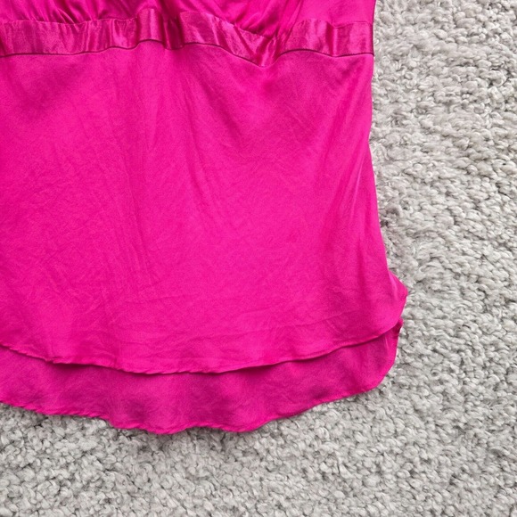 Caslon Babydoll Top Womens Medium Pink Silk Side Zipper Barbiecore Y2K - Picture 2 of 13